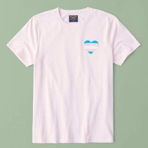 Abercrombie & Fitch Pride Tee Shirt Crop Top LGBTQ XL XXL Trans Flag Pink NWT